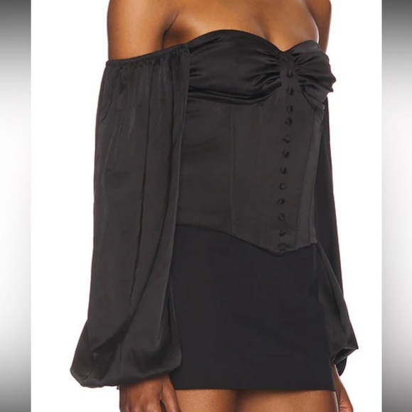 REVOLVE‎ STONE COLD FOX SMALL CORSETS LACE  FLORAL BLACK pit to pit 13 inches - Picture 7 of 8